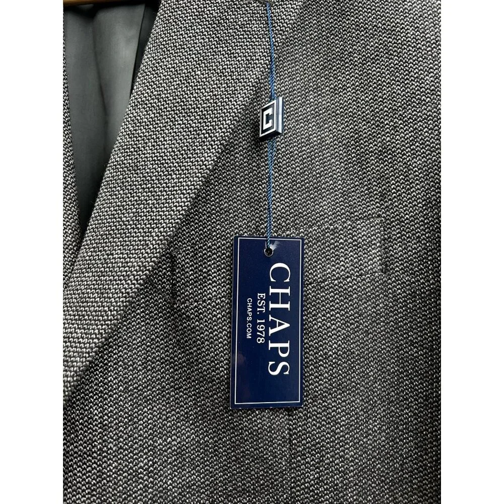 Chaps Blazer Mens 42R Gray 100%‎ Wool Two-Button Classic Fit Sport Coat Classic
